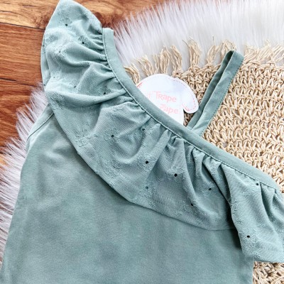 Conj. Blusa e Short em Lese Floral - Verde